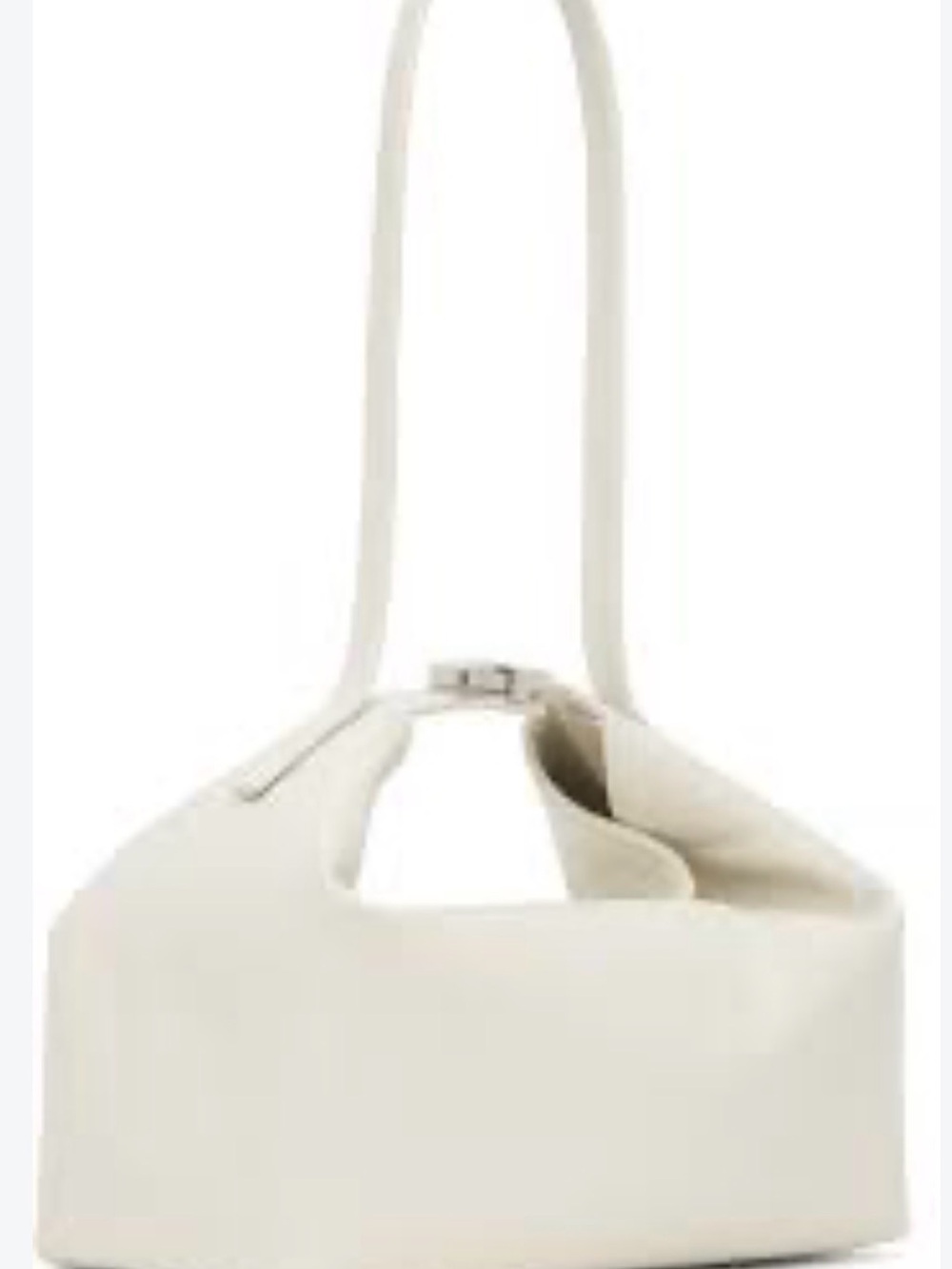 🩷 NEW $590 By Far Bea Creased Leather Cream Bag